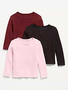 Image number 1 showing, Long-Sleeve Waffle Knit T-Shirt 3-Pack for Toddler Girls