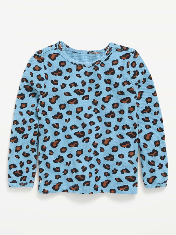 Long-Sleeve Waffle Knit T-Shirt for Toddler Girls