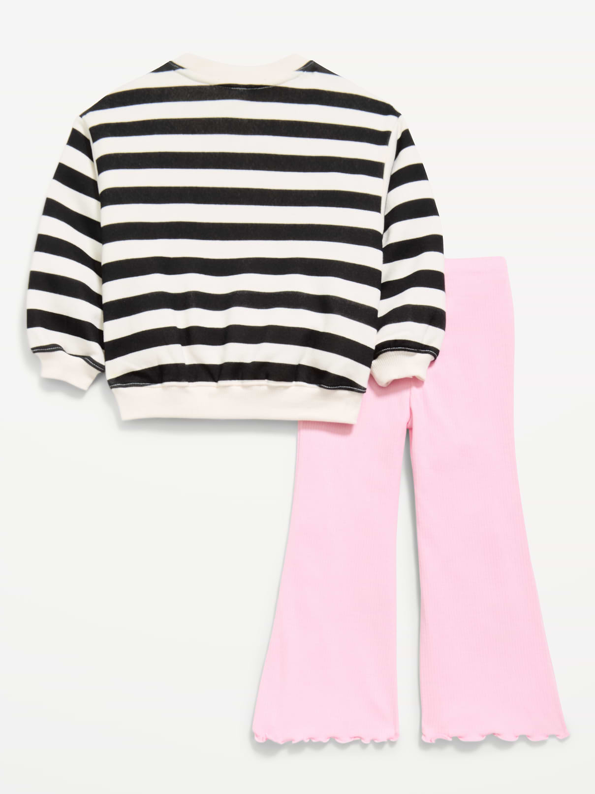 L'image numéro 2 présente Ensemble de chandail en coton ouaté à imprimé et legging évasé pour toute-petite
