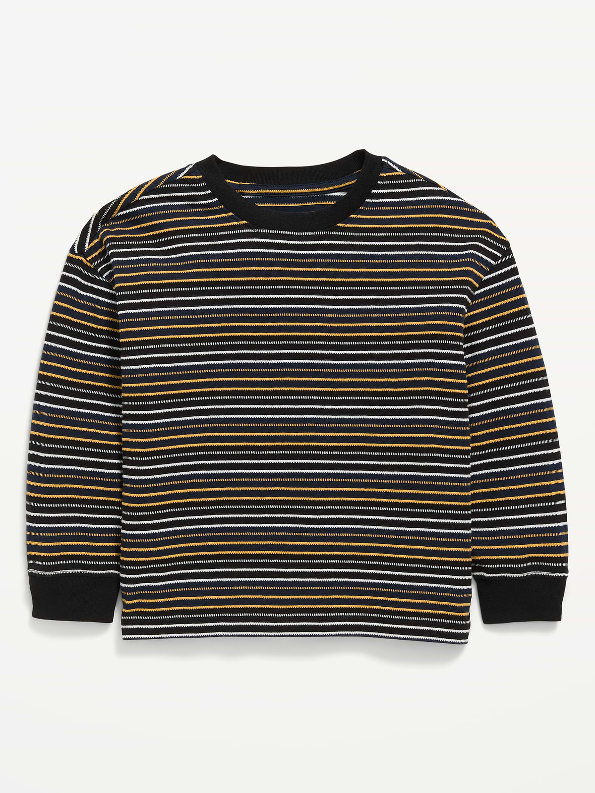 Oversized Long-Sleeve Striped T-Shirt for Toddler Boys