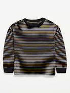 Image number 1 showing, Oversized Long-Sleeve Striped T-Shirt for Toddler Boys