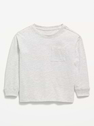 Image number 1 showing, Oversized Long-Sleeve Pocket T-Shirt for Toddler Boys