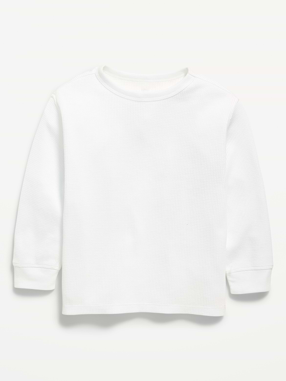 Long-Sleeve Waffle Knit T-Shirt for Toddler Boys