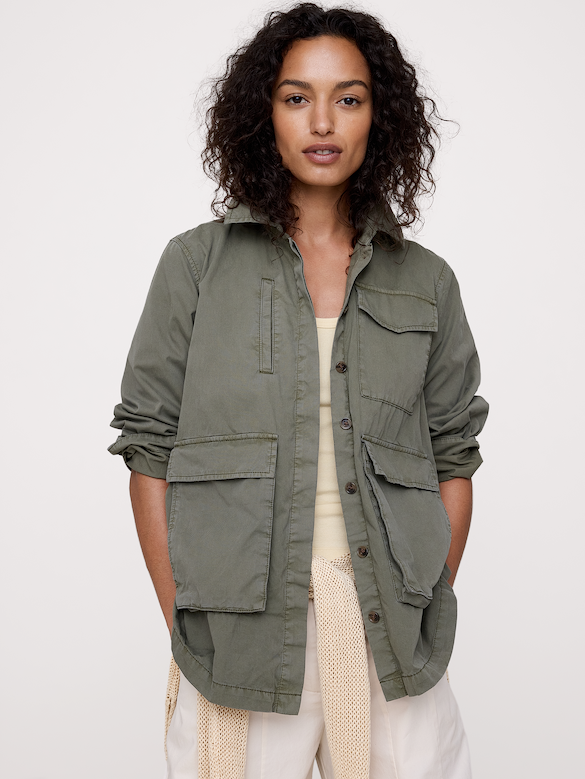 Cotton Twill Shirt Jacket