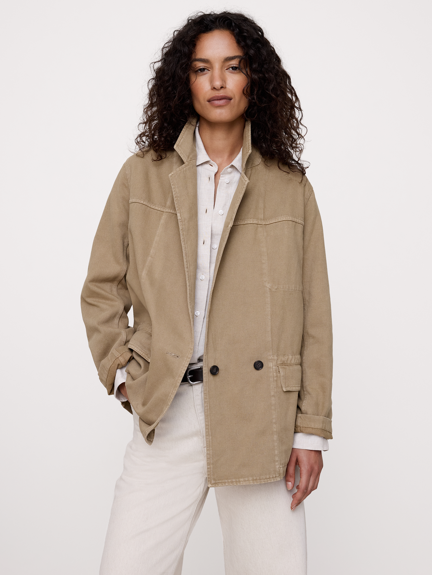 Image number 1 showing, Cotton-Linen Utility Blazer