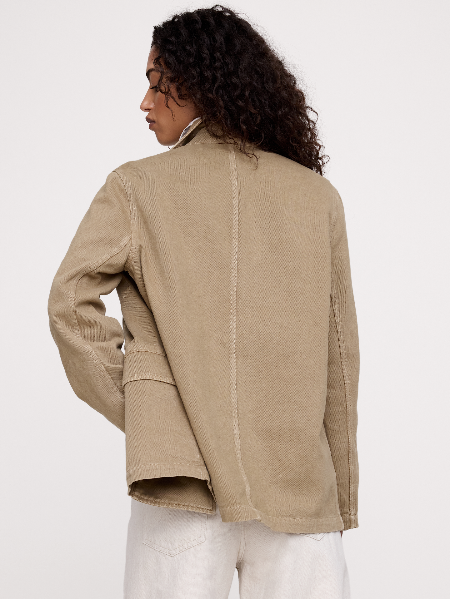 L'image numéro 8 présente Blazer utilitaire en coton et lin