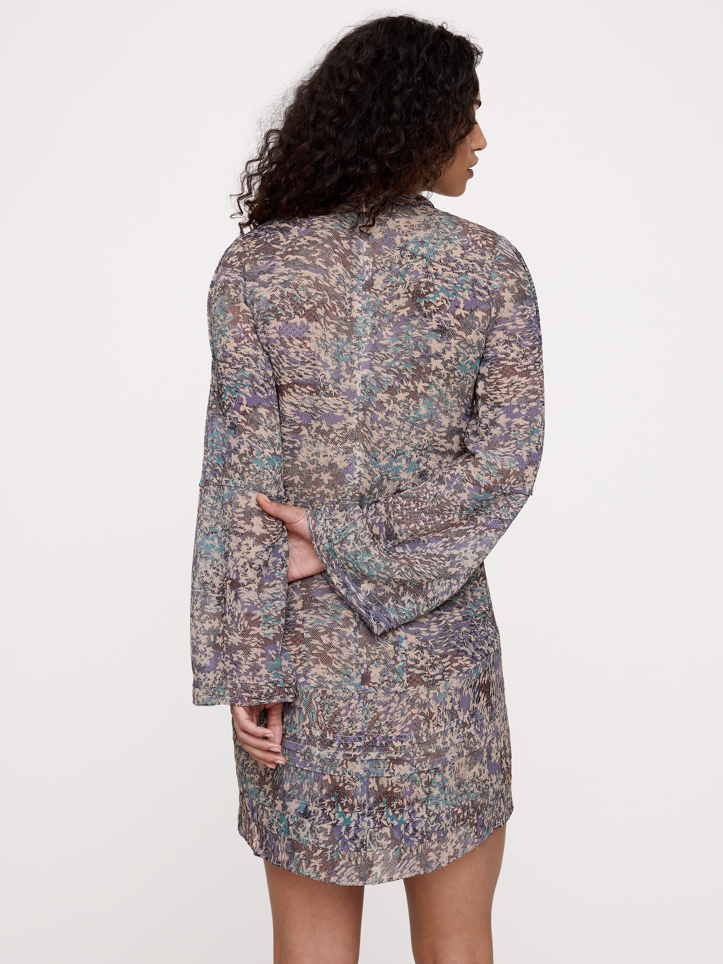 Image number 2 showing, Georgette Ruffle-Neck Mini Dress