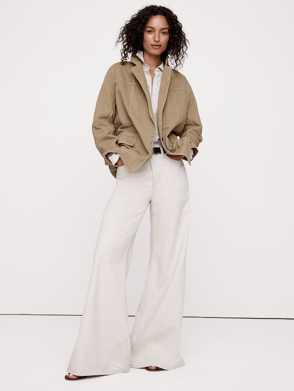 Cotton-Linen Utility Blazer