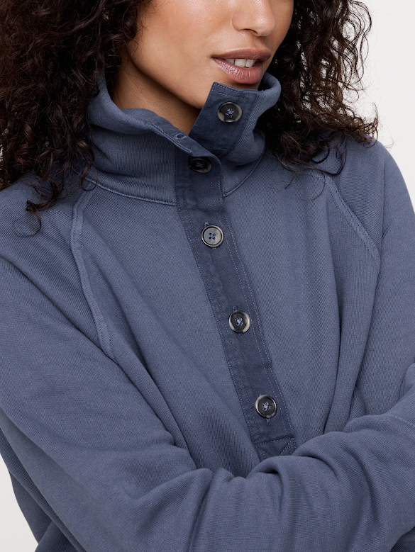 French Terry Stand-Collar Sweatshirt