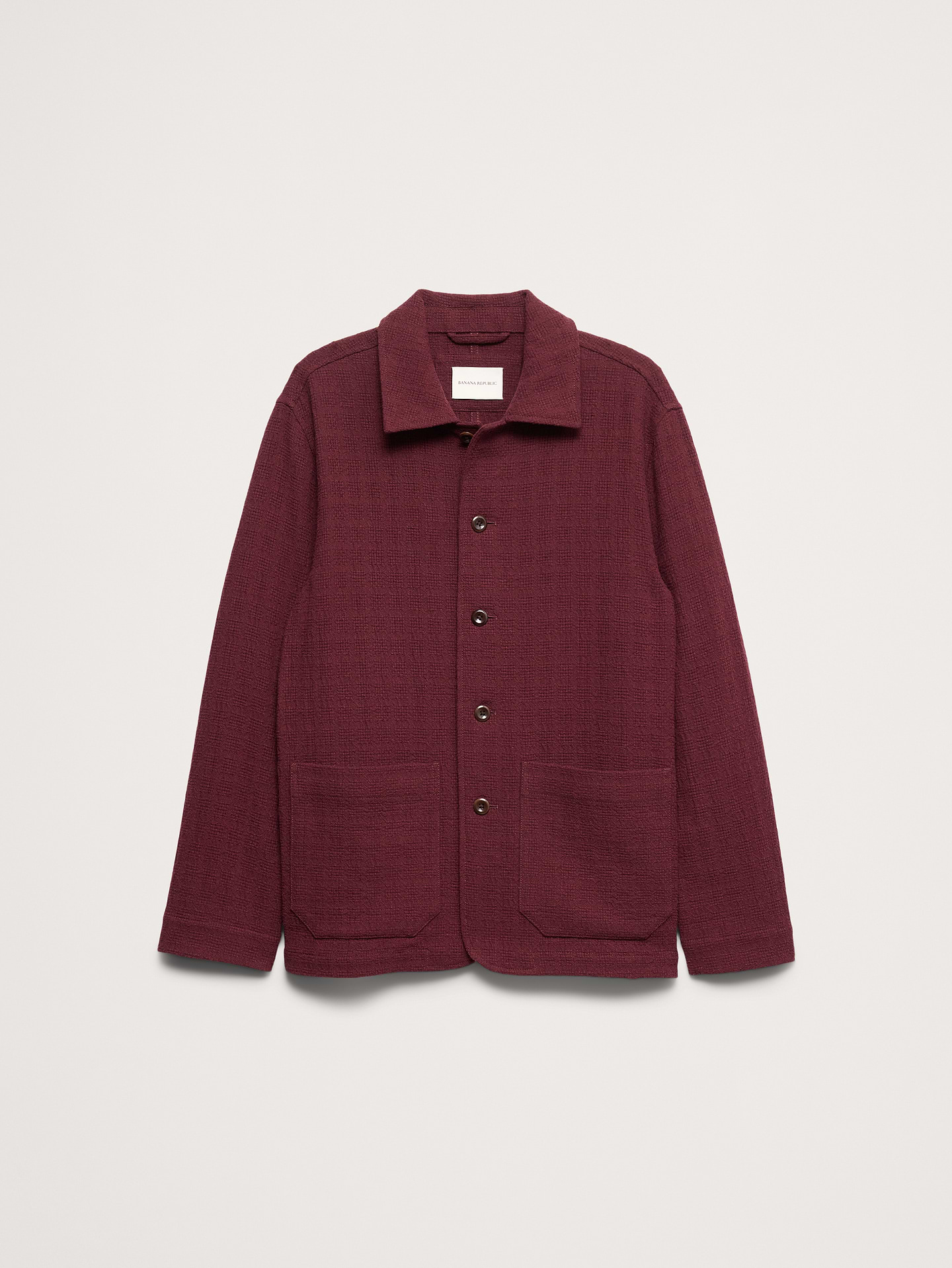 L'image numéro 5 présente Veste-chemise en tissu à effet natté
