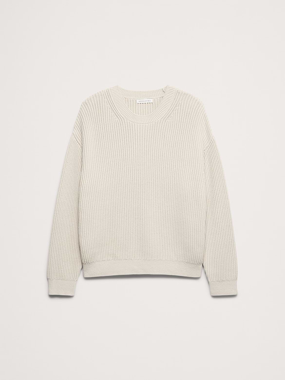 Ribbed Cotton Crew-Neck Sweater