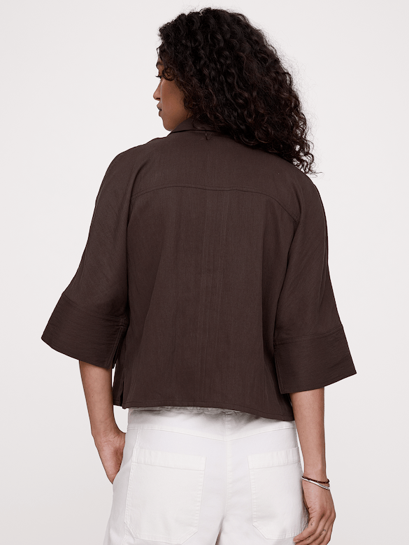 Drapey Twill Shirt Jacket