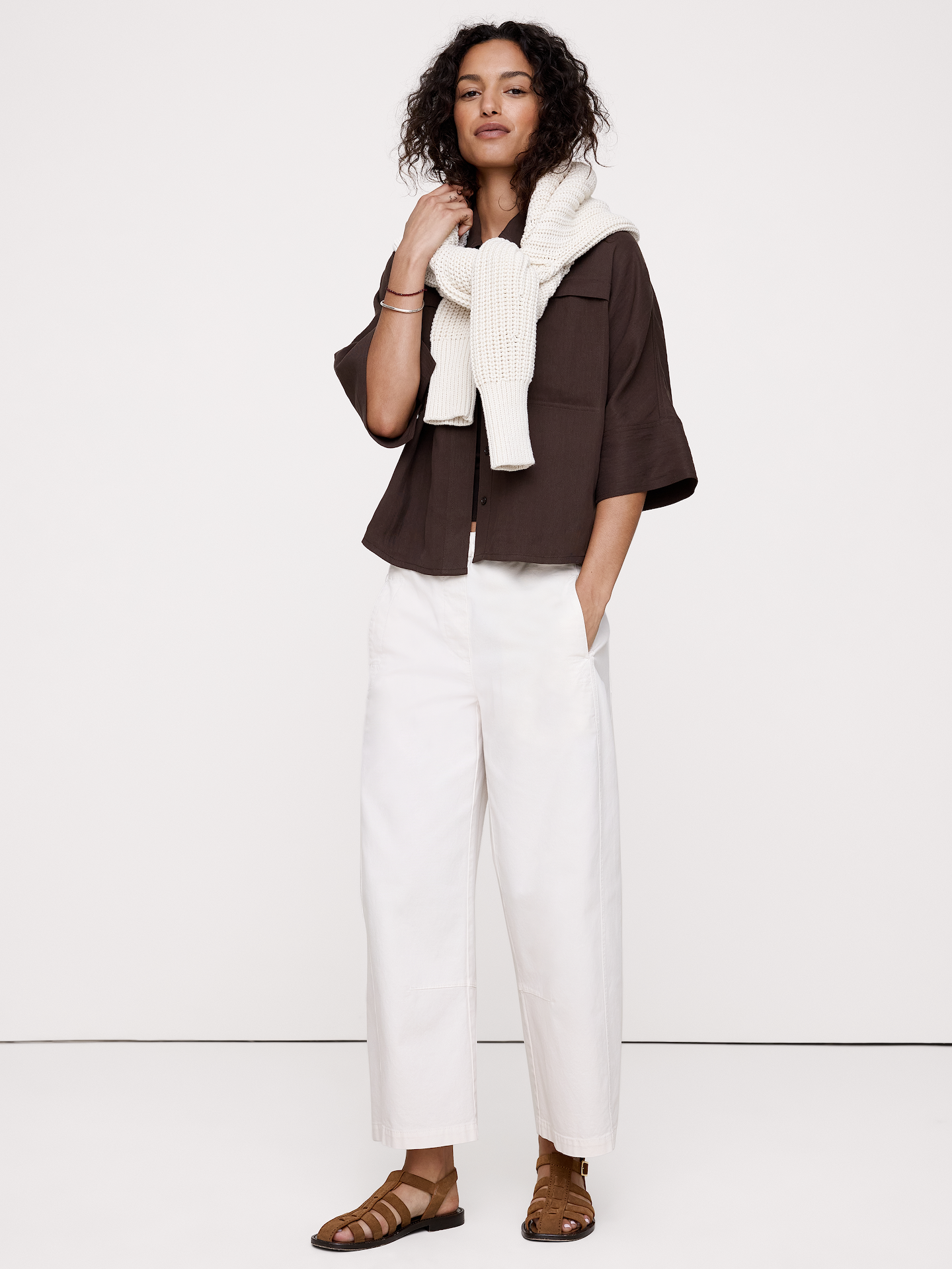 Image number 3 showing, Drapey Twill Shirt Jacket