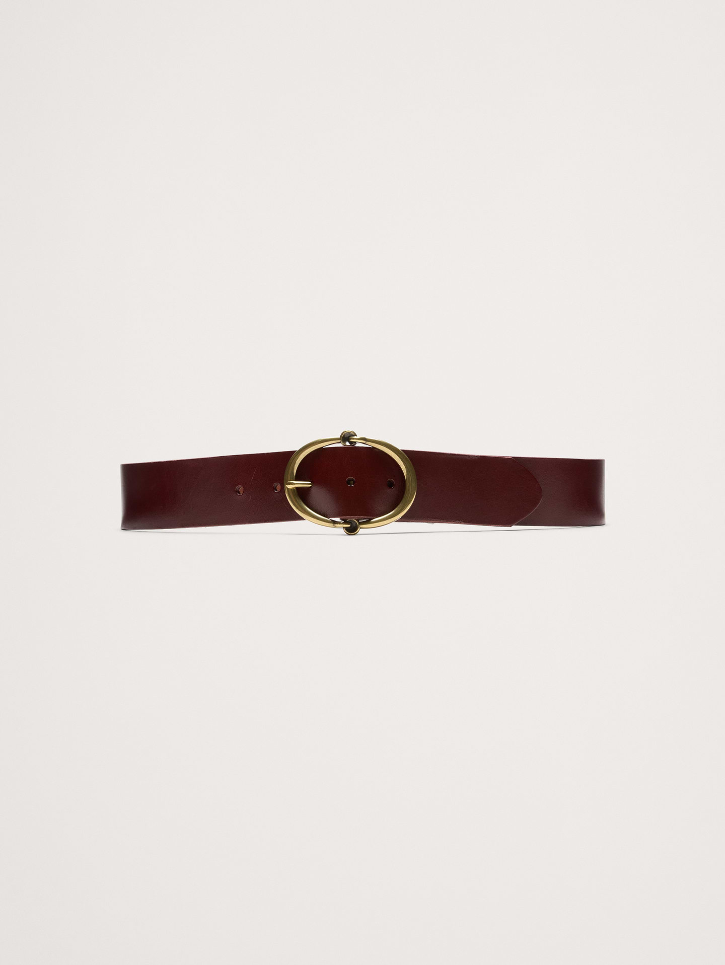 L'image numéro 1 présente Ceinture en cuir à boucle arrondie