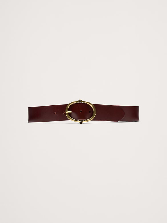 Ceinture en cuir à boucle arrondie