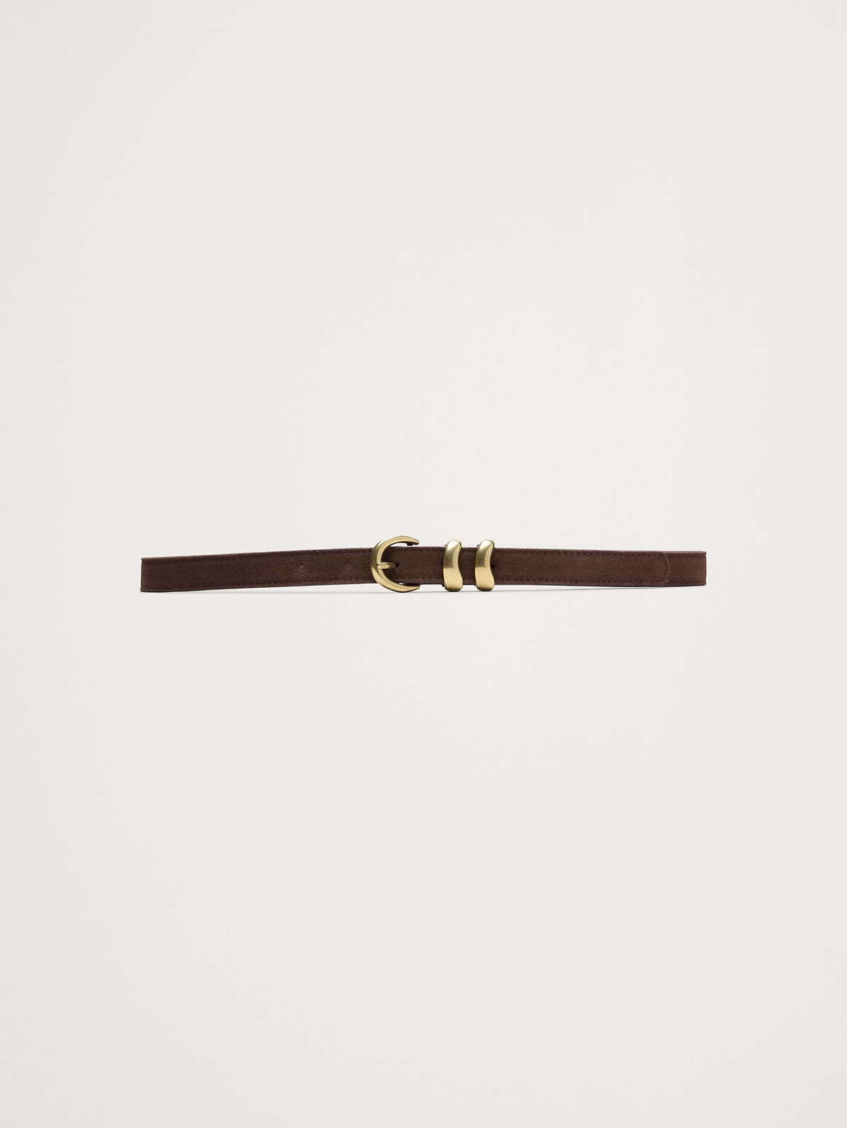 Sculptural Detail Suede Belt