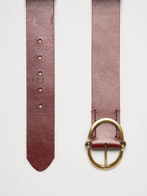 Ceinture en cuir à boucle arrondie