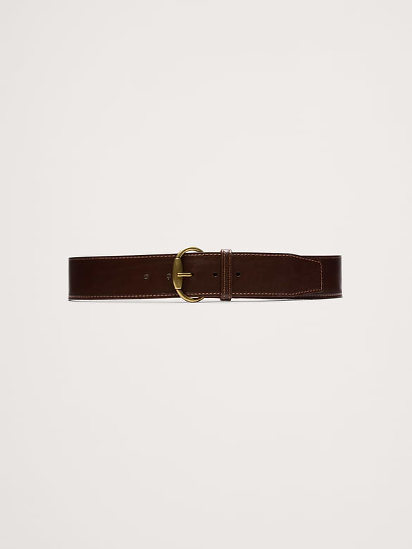 Ceinture en cuir à extrémité carrée