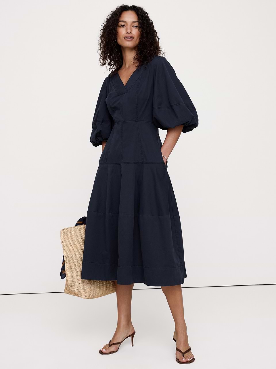 blue twill dress Banana Republic Women's Cotton Barrel Midi Navy Size S Perfect for weddings 1.19-bridesmaid-zhang IKEA HEMNES 6-drawer dresser, Size:4T