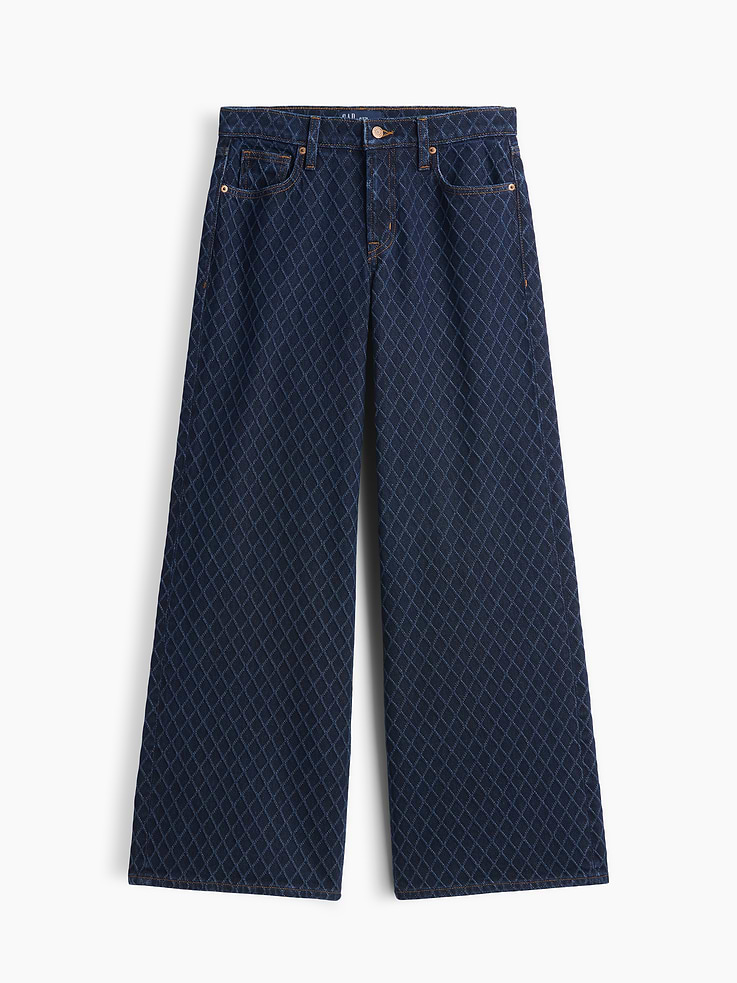 Image number 7 showing, Mid Rise Print Wide-Leg Jeans