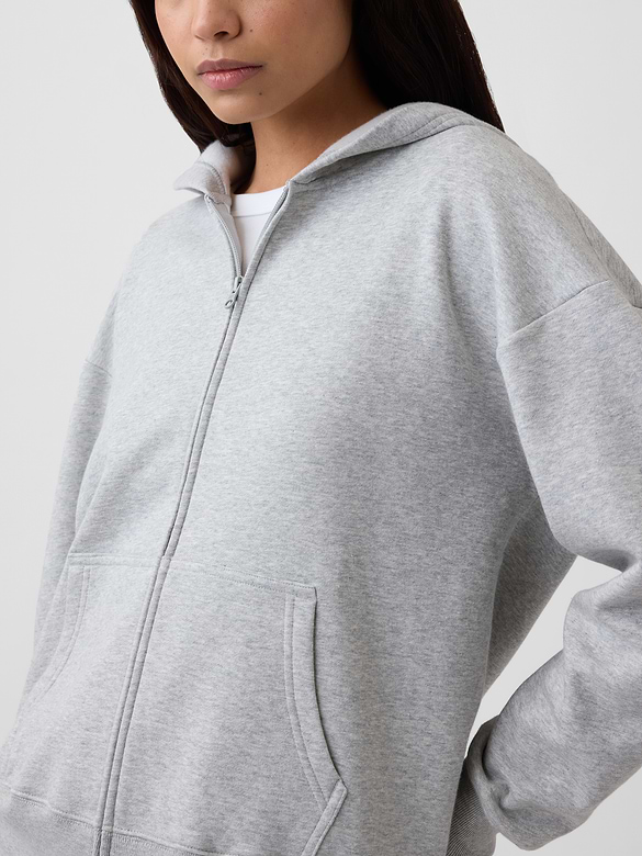 Oversized Fleece Zip Hoodie