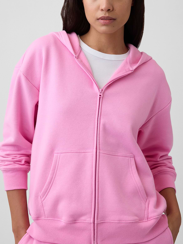 Oversized Fleece Zip Hoodie