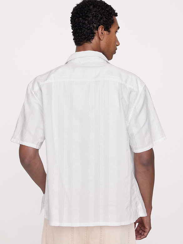 Relaxed-Fit Cotton-Linen Jacquard Resort Shirt