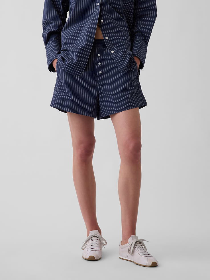 Image number 2 showing, Organic Cotton Poplin Stripe Boxer Shorts