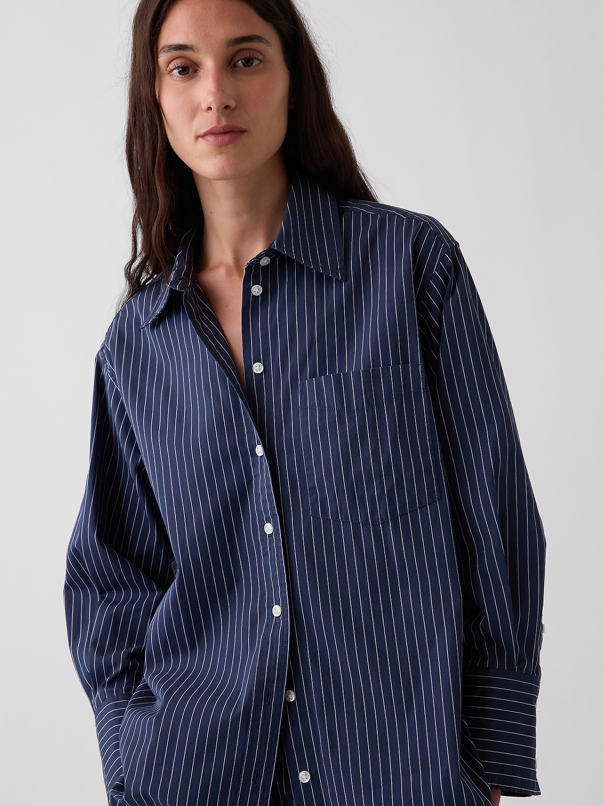 Organic Cotton Poplin Big Shirt | Gap