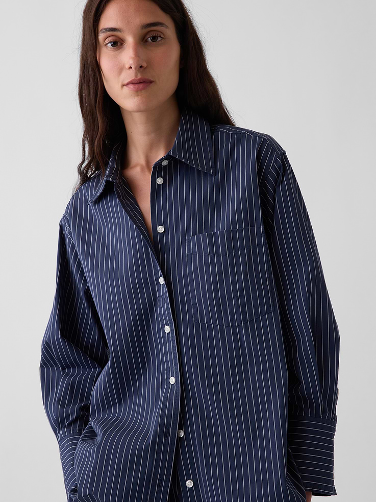 Image number 5 showing, Organic Cotton Poplin Big Shirt