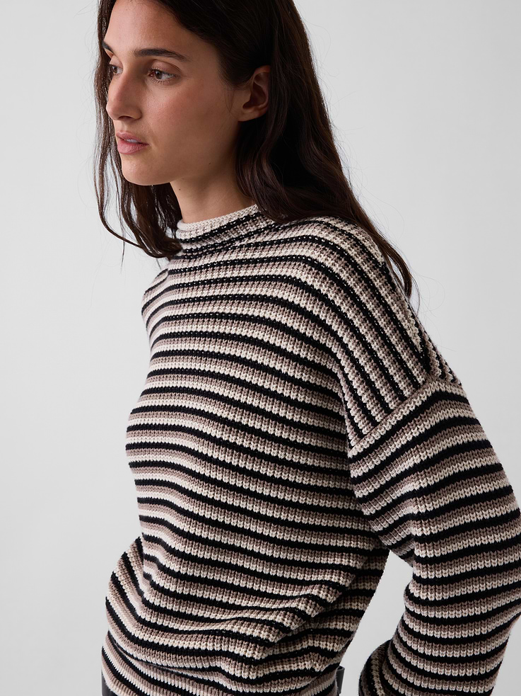 Image number 4 showing, 100% Cotton Oversized Rollneck Sweater