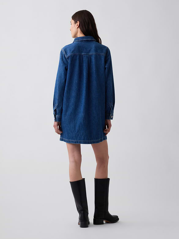 Denim Mini Shift Dress