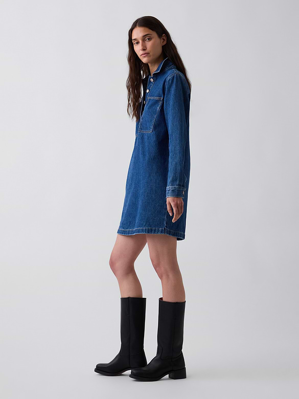 Denim Mini Shift Dress