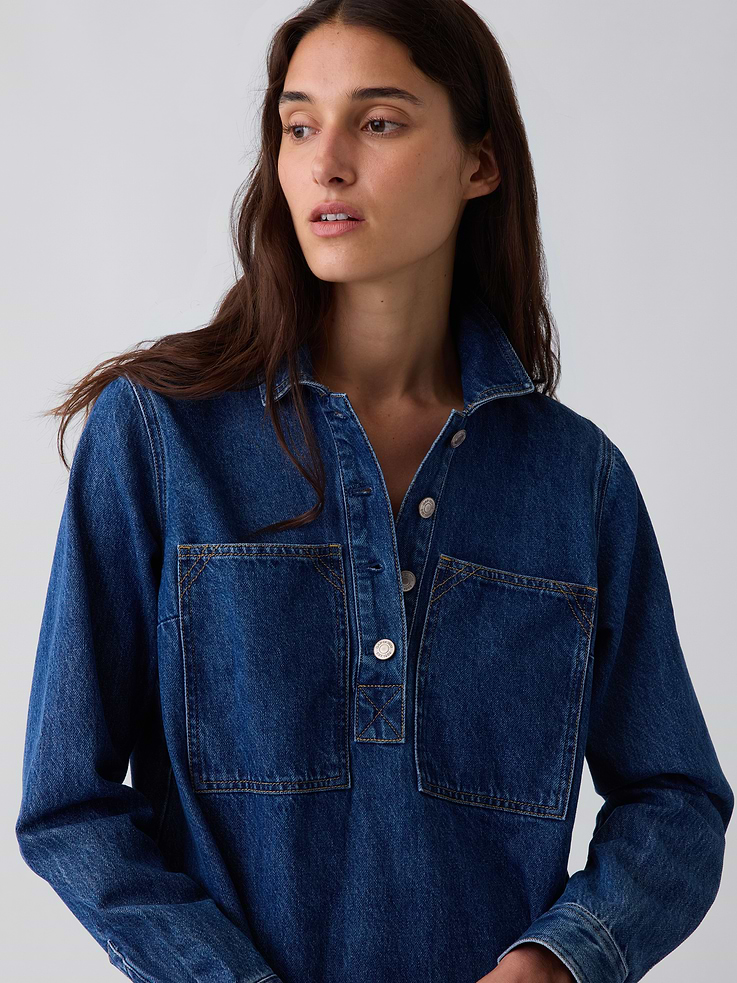 Image number 4 showing, Denim Shift Mini Dress