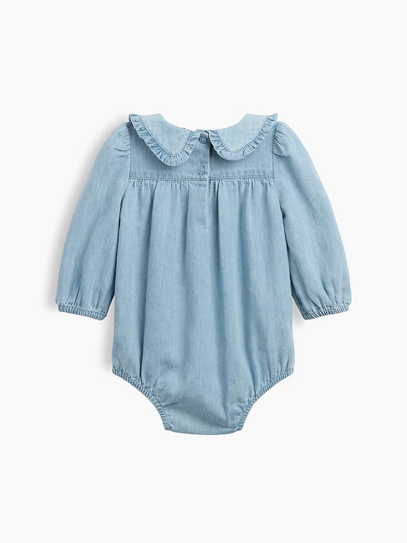 Baby Embroidered Denim Bubble Bodysuit