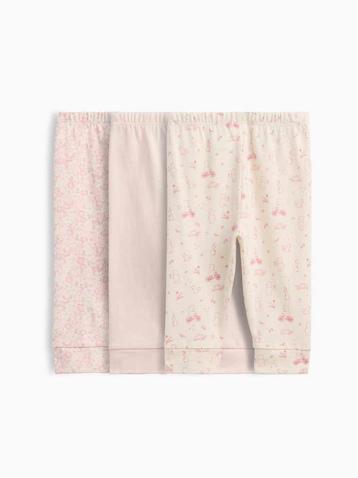 L'image numéro 2 présente Pantalon Premiers essentiels à taille extensible en coton biologique pour Bébé (paquet de 3)