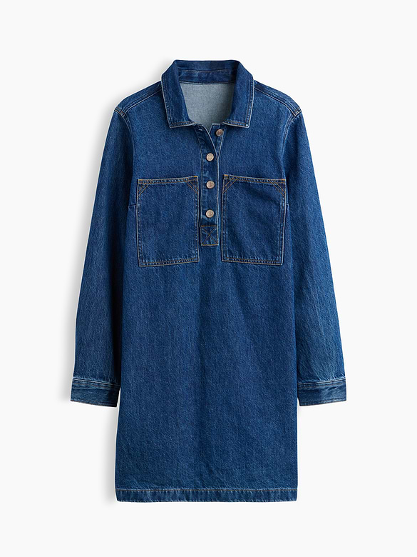 Denim Mini Shift Dress