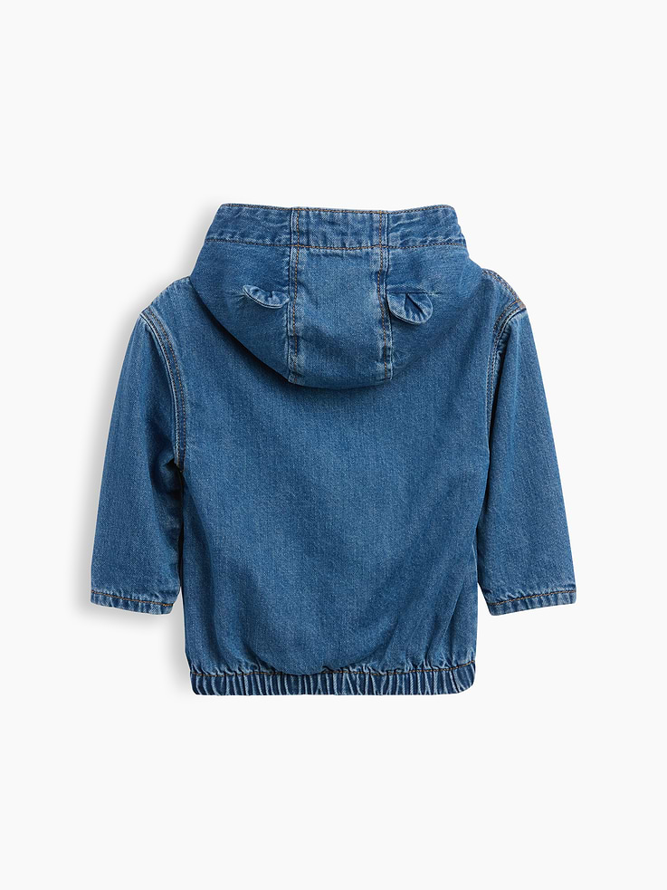 Image number 2 showing, Baby Jersey-Lined Hooded Denim Jacket