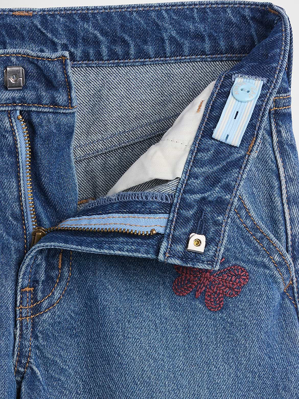Kids Low Rise Embroidered Baggy Jeans