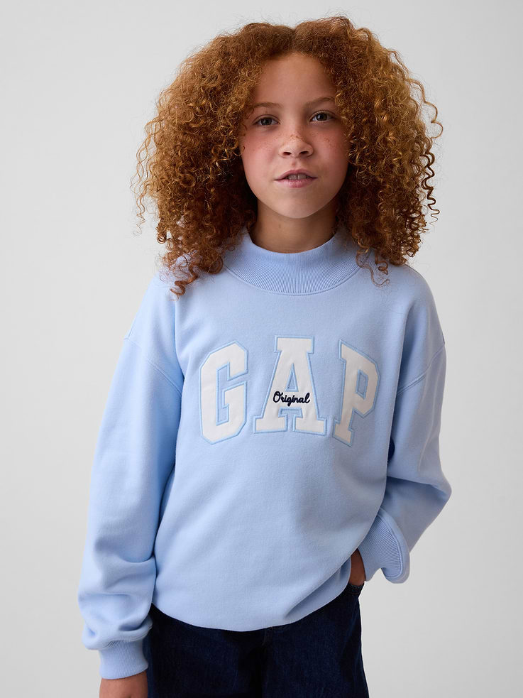 Image number 1 showing, Kids VintageSoft Oversized Mockneck Logo Sweatshirt