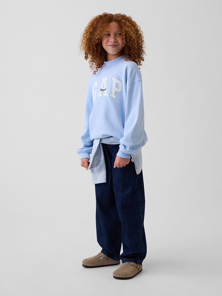 Image number 4 showing, Kids VintageSoft Oversized Mockneck Logo Sweatshirt