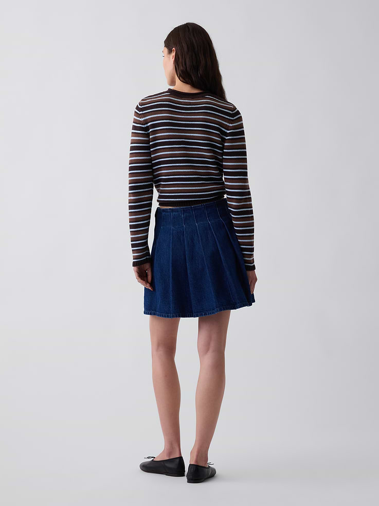 Image number 2 showing, Denim Pleated Mini Skirt