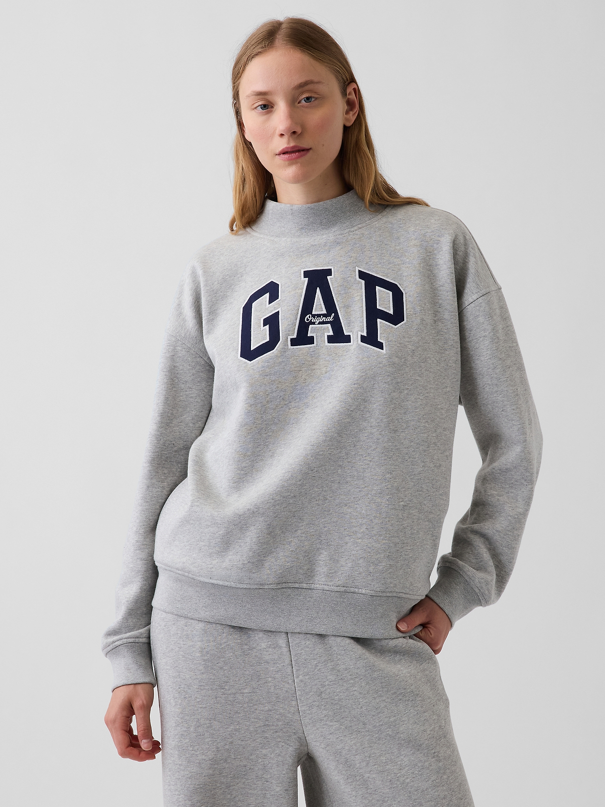 VintageSoft Oversized Mockneck Logo Sweatshirt | Gap