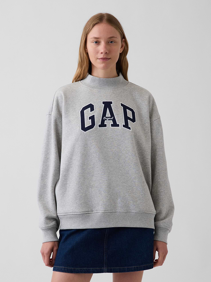 Image number 1 showing, VintageSoft Oversized Mockneck Logo Sweatshirt