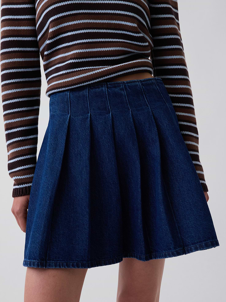 Image number 4 showing, Denim Pleated Mini Skirt