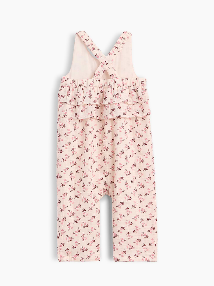 Image number 2 showing, Baby Floral Ruffle Overalls