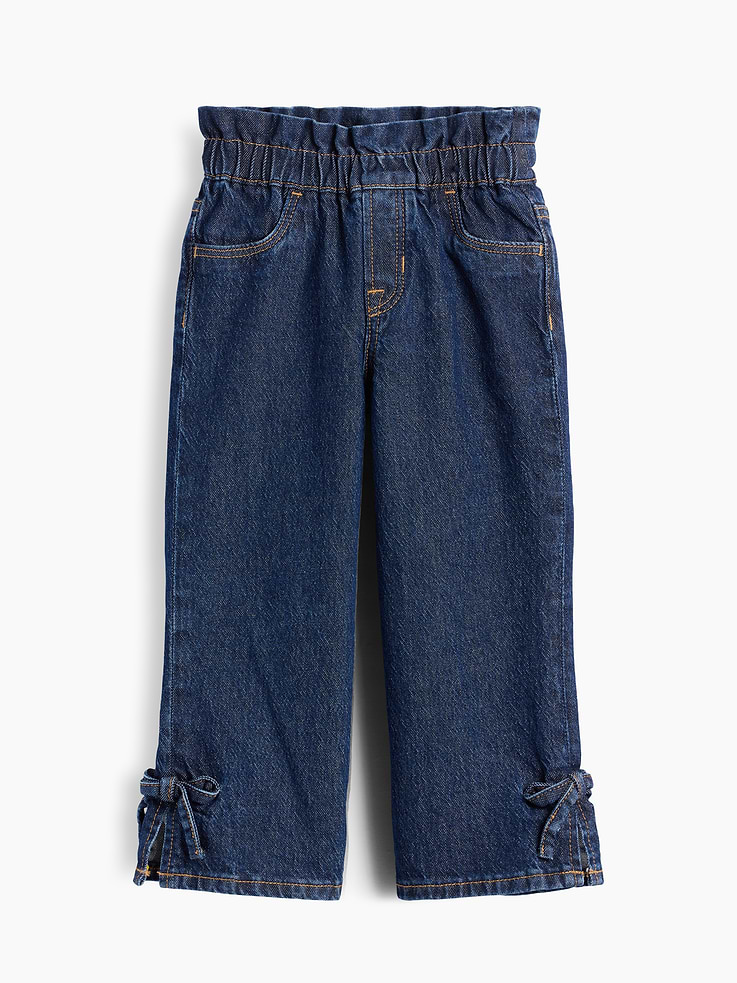 Image number 2 showing, Baby & Toddler Bow Split-Hem Stride Jeans