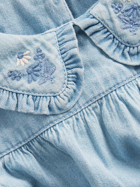 Baby Embroidered Denim Bubble Bodysuit