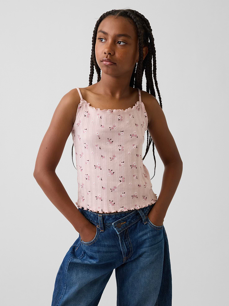 Image number 1 showing, Kids Pointelle Rib Cami