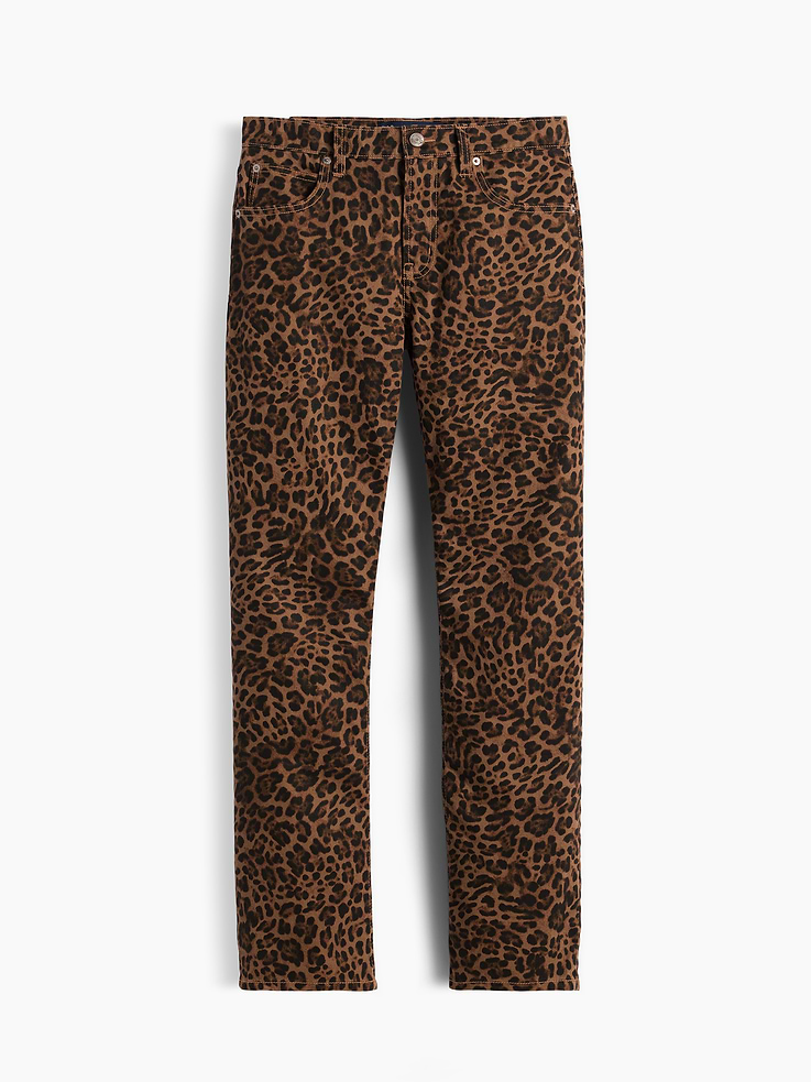 Image number 6 showing, Mid Rise Straight Taper Leopard Jeans